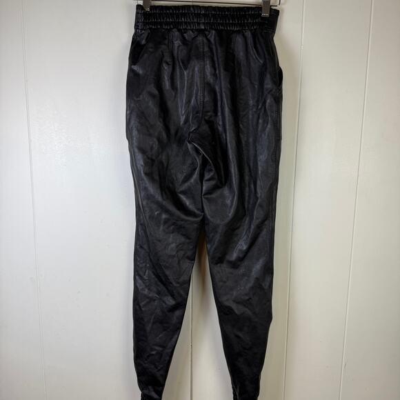 SPANX- Faux Leather‎ Jogger Pants Black High Rise Pull-on Stretch  S - Picture 3 of 8